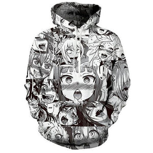 Anime Ahegao Hoodie Sweatshirt Men Women Fashion Autumn Winter Hip Hop Streetwear Hoody Hoodies Casual Male Tracksuit Dropship