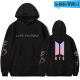 BTS kpop Love Yourself Harajuku Cap Sweatshirt Bangtan boys Fashion Hoodies 2017 Women and men winter k-pop Clothes XXS To 4XL