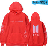 BTS kpop Love Yourself Harajuku Cap Sweatshirt Bangtan boys Fashion Hoodies 2017 Women and men winter k-pop Clothes XXS To 4XL